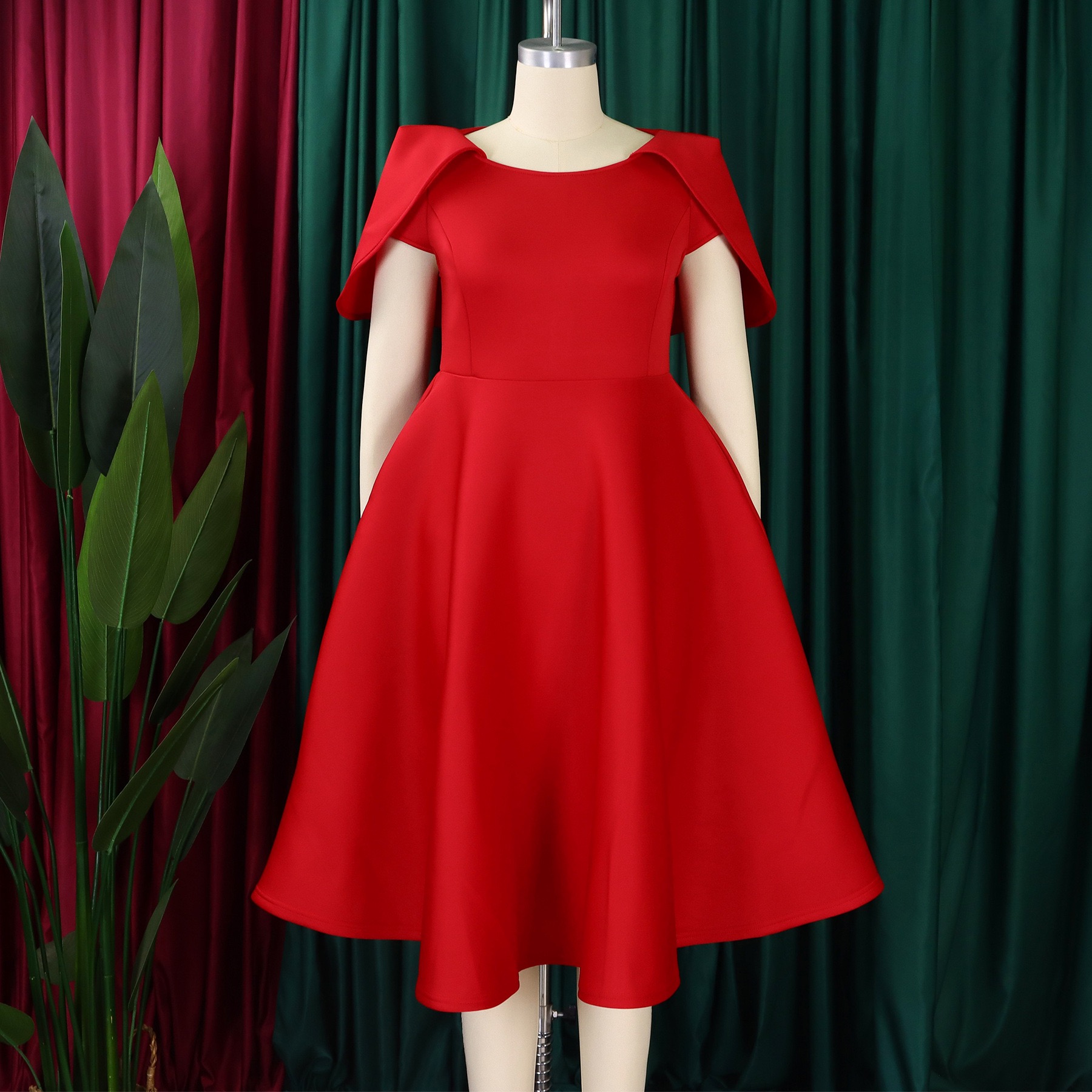 Robe plissée mi-mollet à manches bouffantes A-Line pour femmes, robes de soirée élégantes, vêtements éducatifs, fête de mariage, hors de l'initiative, luxe et chaud, anniversaire et nuit, 2024