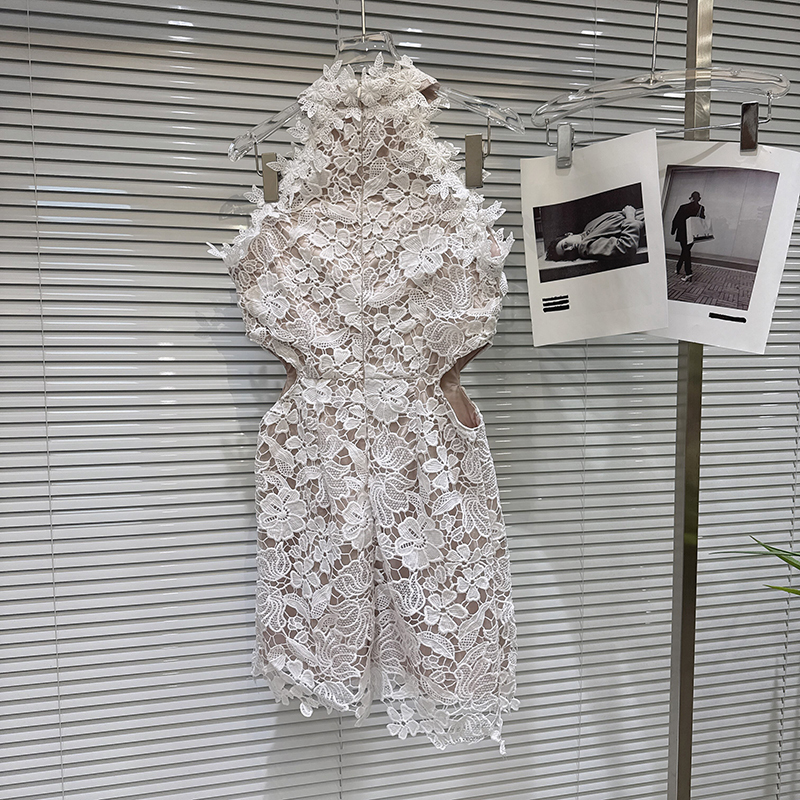 KUCLUT – robe à fleurs tridimensionnelles pour femmes, nouvelle collection, à la mode, avec taille évidée, style vacances, 1A2641