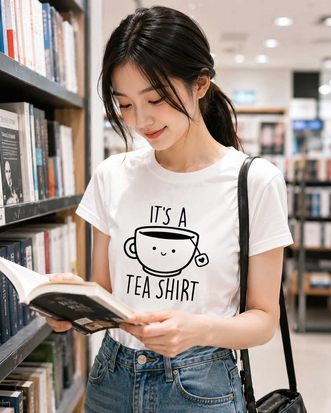 T-shirt décontracté pour femmes avec motif de dessin animé de tasse de thé imprimé avec l'inscription « It's A Tea Shirt », vêtements tendance Harajuku Kawaii Y2K