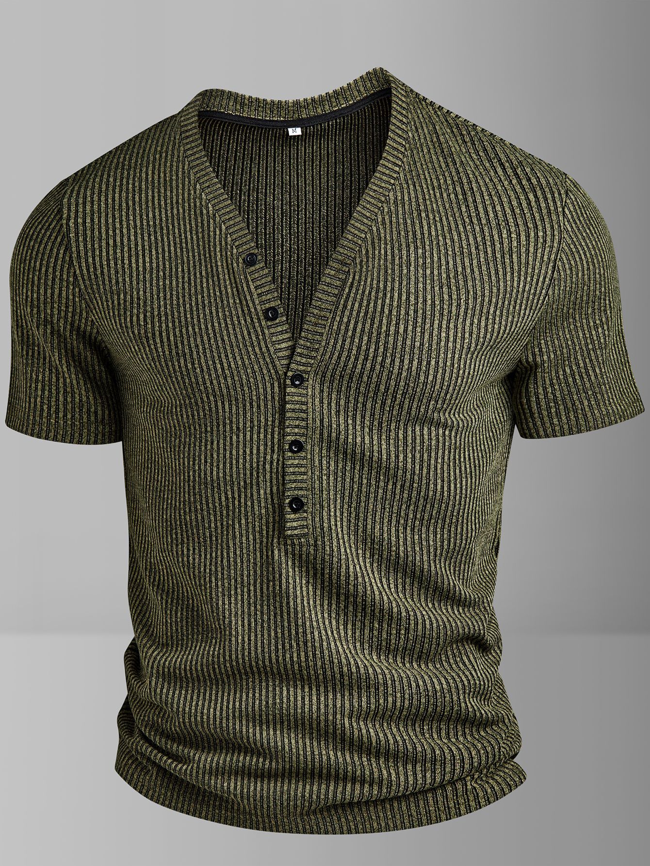 T-shirt vintage pour homme, couleur unie, manches courtes, polo, chemises Henry, tee-shirt décontracté d'été, confortable, vêtements pour homme
