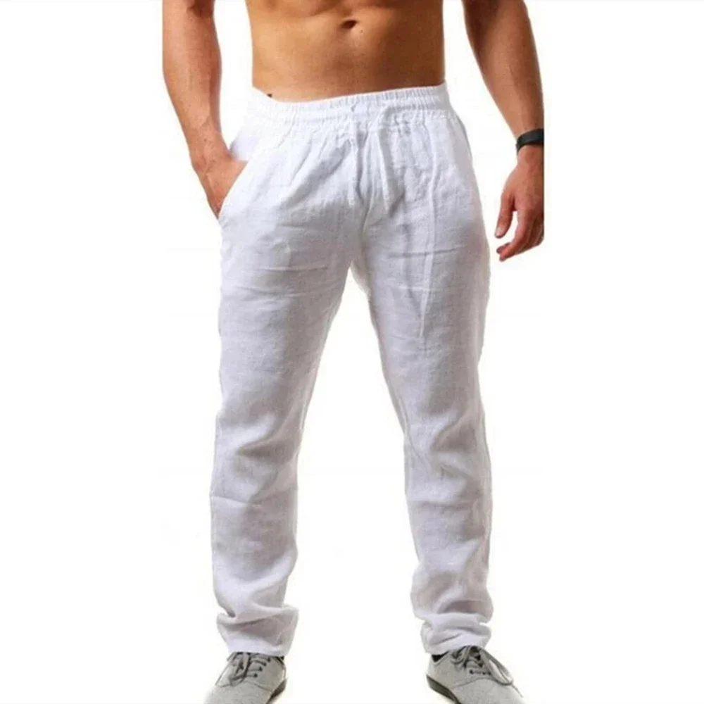 Pantalons décontractés pour hommes été mâle respirant haute qualité pantalon de survêtement couleur unie pantalons de Fitness Jogging Fitness Streetwear