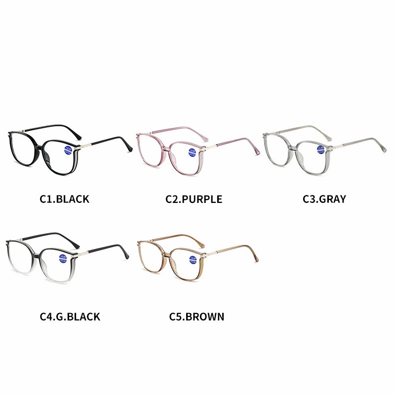 2025 lunettes de lecture surdimensionnées femmes Anti lumière bleue lunettes changement de couleur mode Prescription lunettes optiques lunettes + 0.0 ~ +