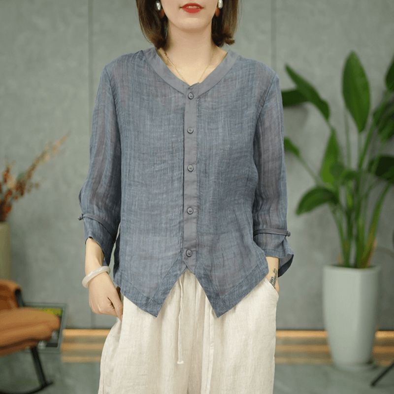 Chemisier simple pour femmes grandes tailles, coton et lin, fin, pour le bureau, mode féminine, nouvelle arrivée, tendance, confortable