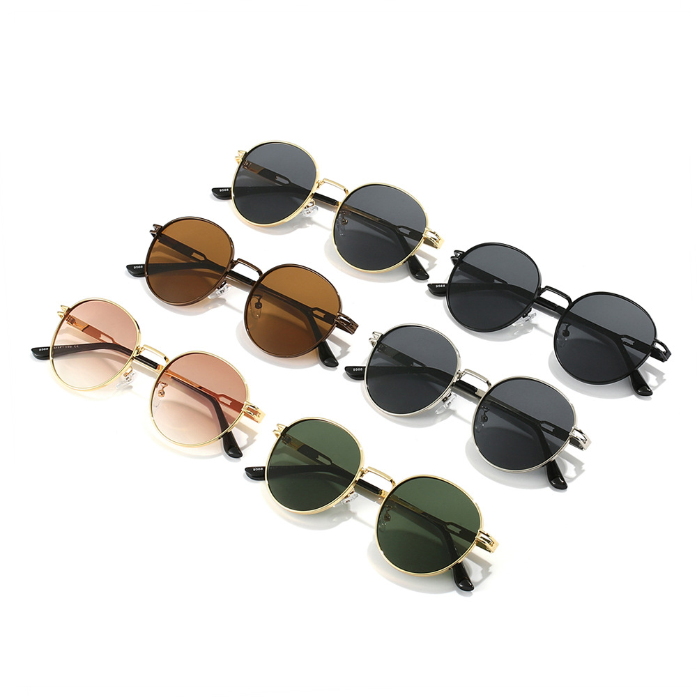 Lunettes de soleil rondes classiques pour femmes, petites montures en métal, nuances pour dames, tendances d'été, lunettes uniques pour hommes, mode sexy