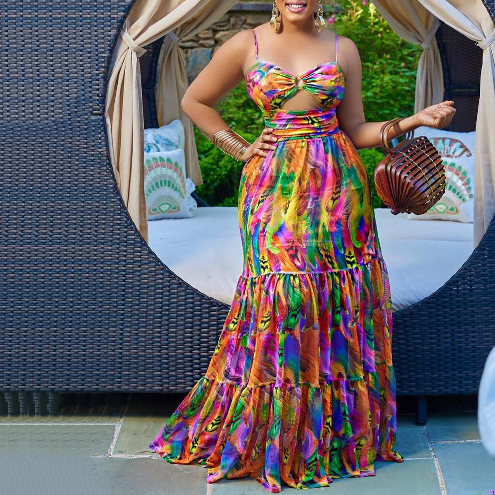 Robes africaines pour femmes, Dashiki élégant, bretelles Spaghetti, Maxi, vêtements traditionnels africains, longue, été, 2023