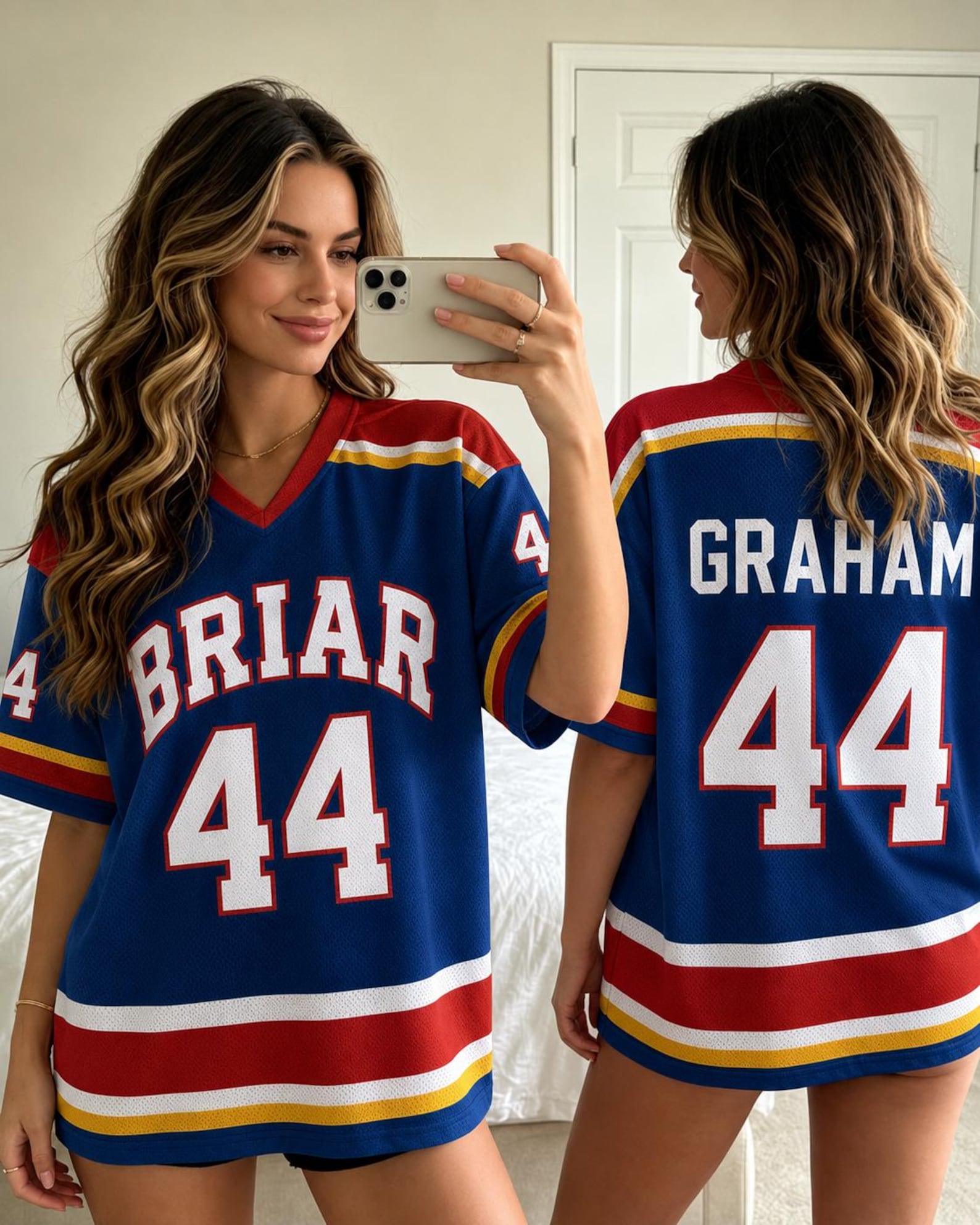 Off Campus Briar University Jersey Graham 44 22 DI LAURENTIS 66 Tucker46 T-shirt col en v manches courtes hommes femmes t-shirts imprimés en 3D