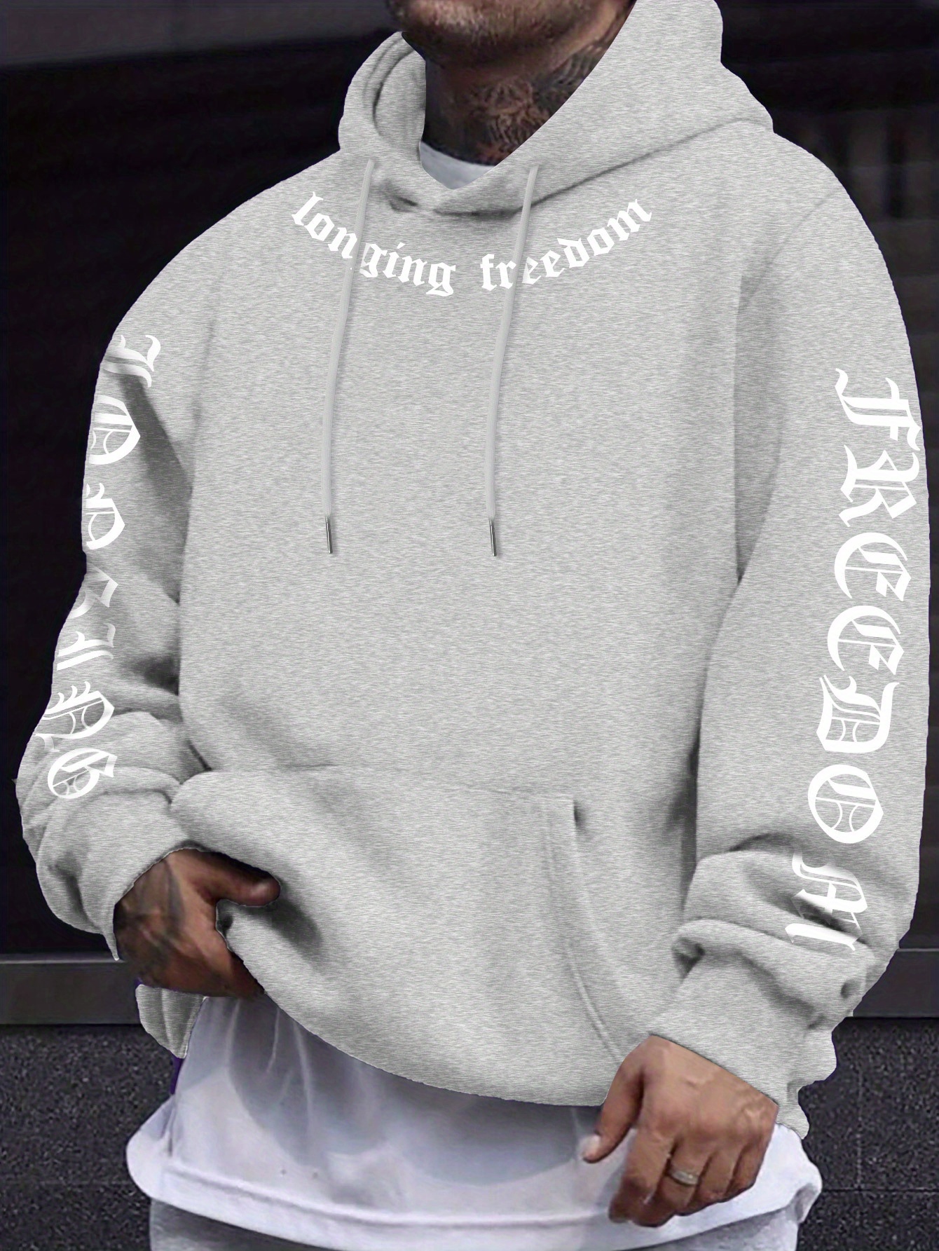 Sweat-shirt à capuche pour hommes, décontracté, motif Longing for Freedom, pull lavable en machine, streetwear printemps et automne