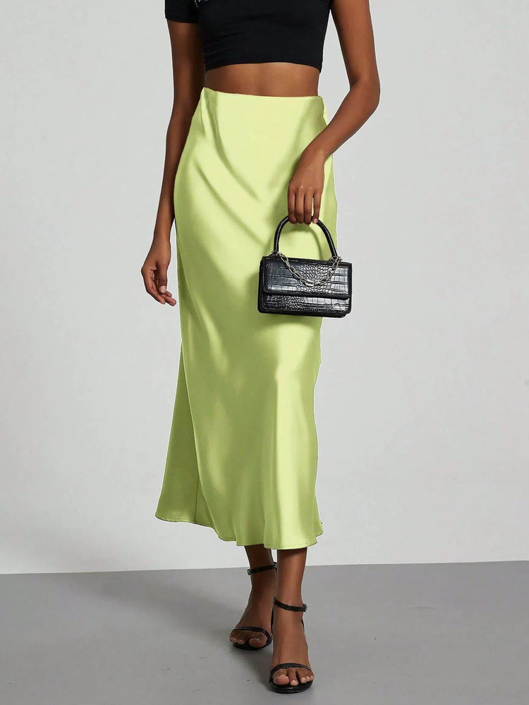 Jupes longues élégantes en satin pour femmes, 38 couleurs, nouvelle collection été 2026, couleur unie, taille haute, mode Faldas
