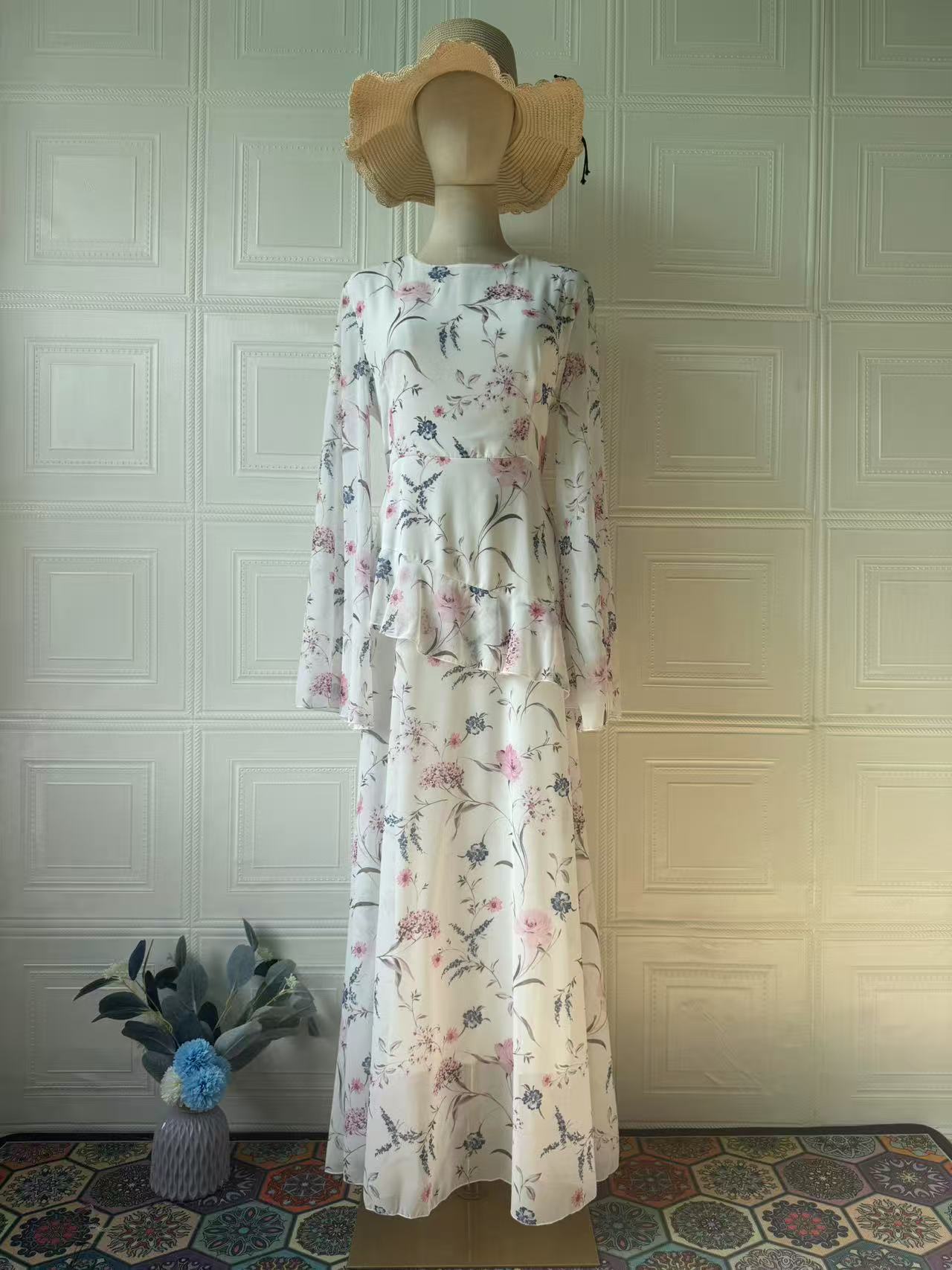 Eid femmes Robe Abaya musulman Ramadan Jalabiya fleur imprimé robes de soirée dubaï longue Robe maroc caftan robes Largos 2025