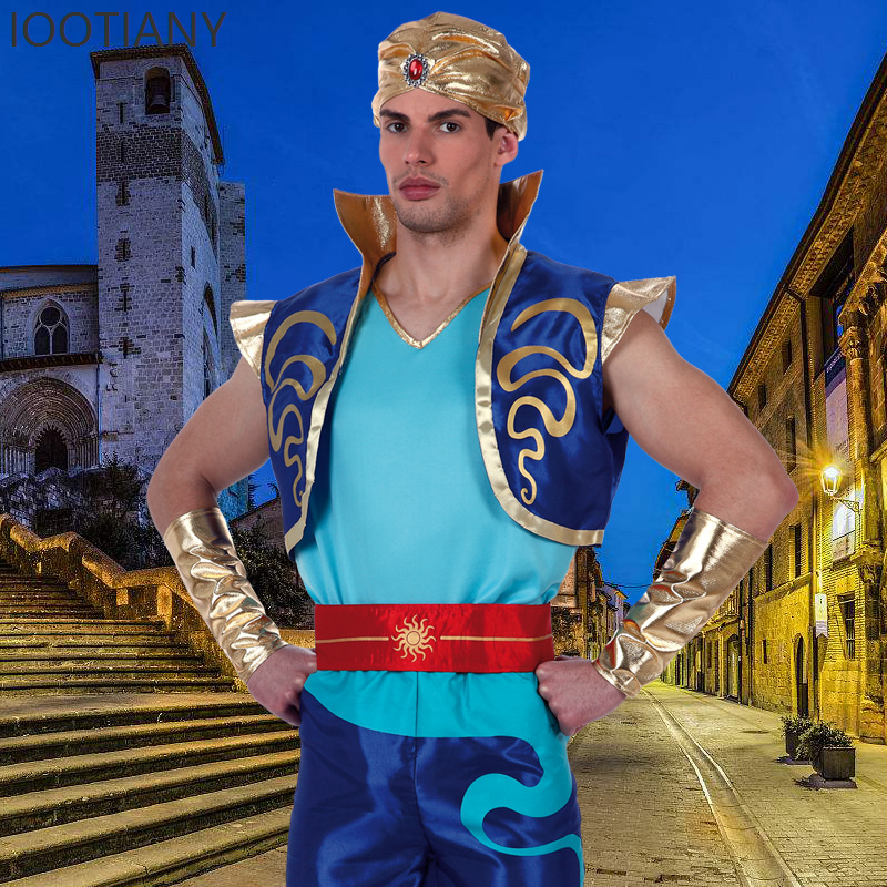 Costume de roi arabe pour Halloween, lampe magique Aladdin, fête de carnaval du Prince, Costume de spectacle sur scène pour hommes et garçons adultes, nouvelle collection