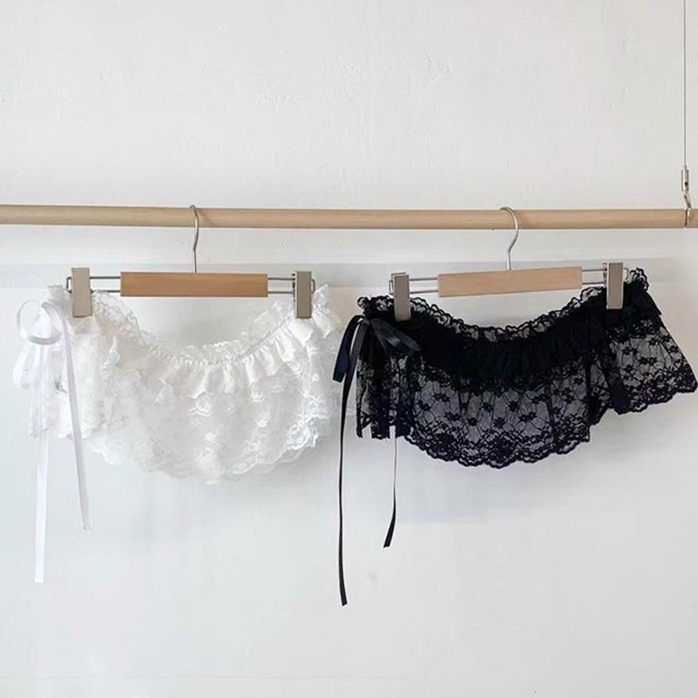 Jupe irrégulière en dentelle style coréen, motif floral blanc, en maille, pour femme, bas de tenue d'été, ourlet décoratif pour jeans
