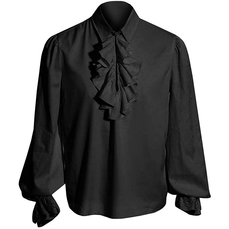 Ensemble de olympiques gothiques pour hommes, costume de cosplay de vampire d'Halloween, manteau de queue de gentleman médiéval noir, chemise Steampunk