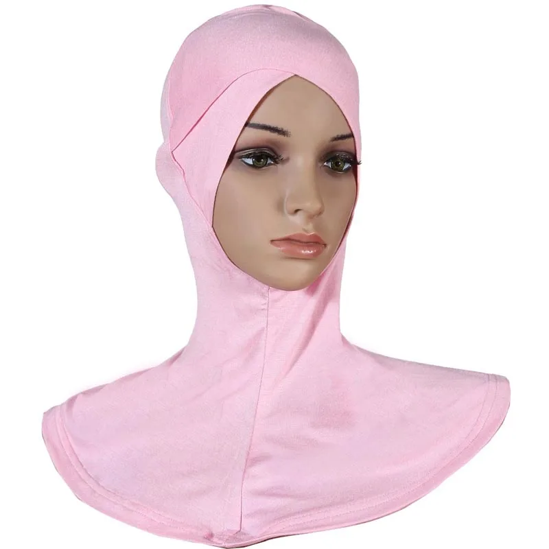 Couleur unie croix bonnets chapeau Bonnet sous-écharpe femmes musulman écharpe instantanée Hijab islamique foulard Amira Ninja Ninja casquette Turban