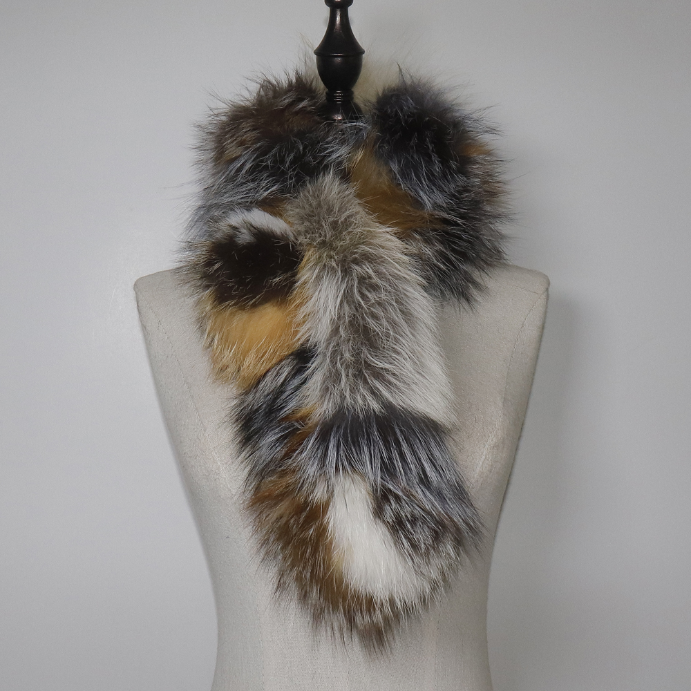 Nouveau femmes hiver 100% véritable fourrure de renard écharpe en plein air garder au chaud épais naturel fourrure de renard foulards dame mode véritable fourrure de renard silencieux