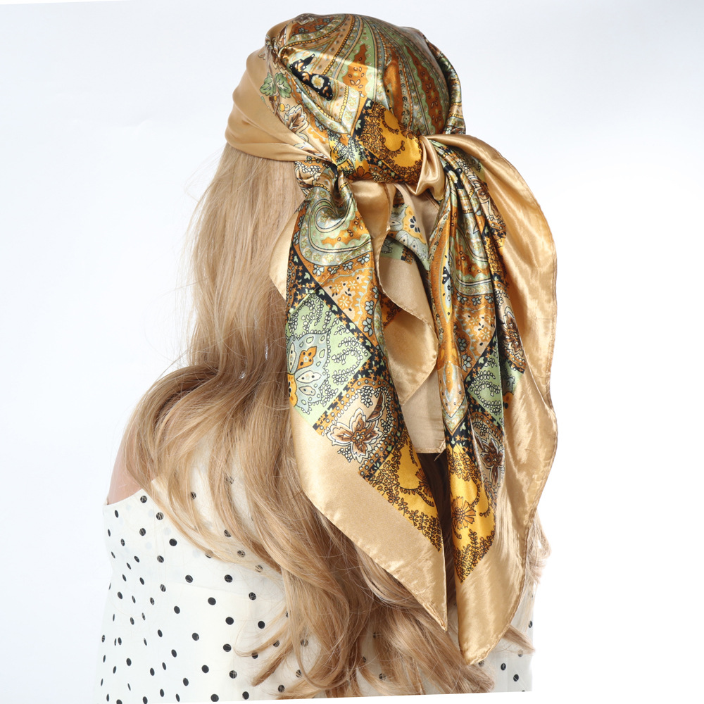 Vintage cajou Paisley imprimé Foulard de cheveux Design de mode bandeau Foulard Bandana cheveux châle enveloppement cheveux accessoires pour les femmes
