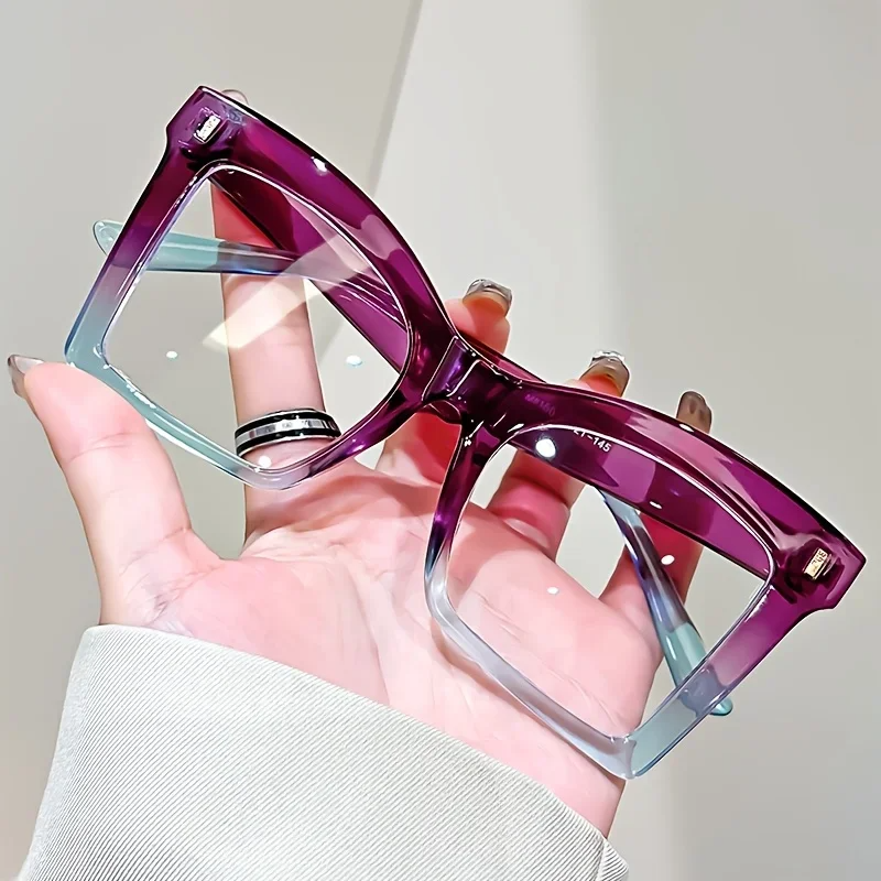 Lunettes de lecture de style nouveau pour femmes, monture surdimensionnée carrée, verres correcteurs bloquant la lumière bleue, lunettes presbyopes