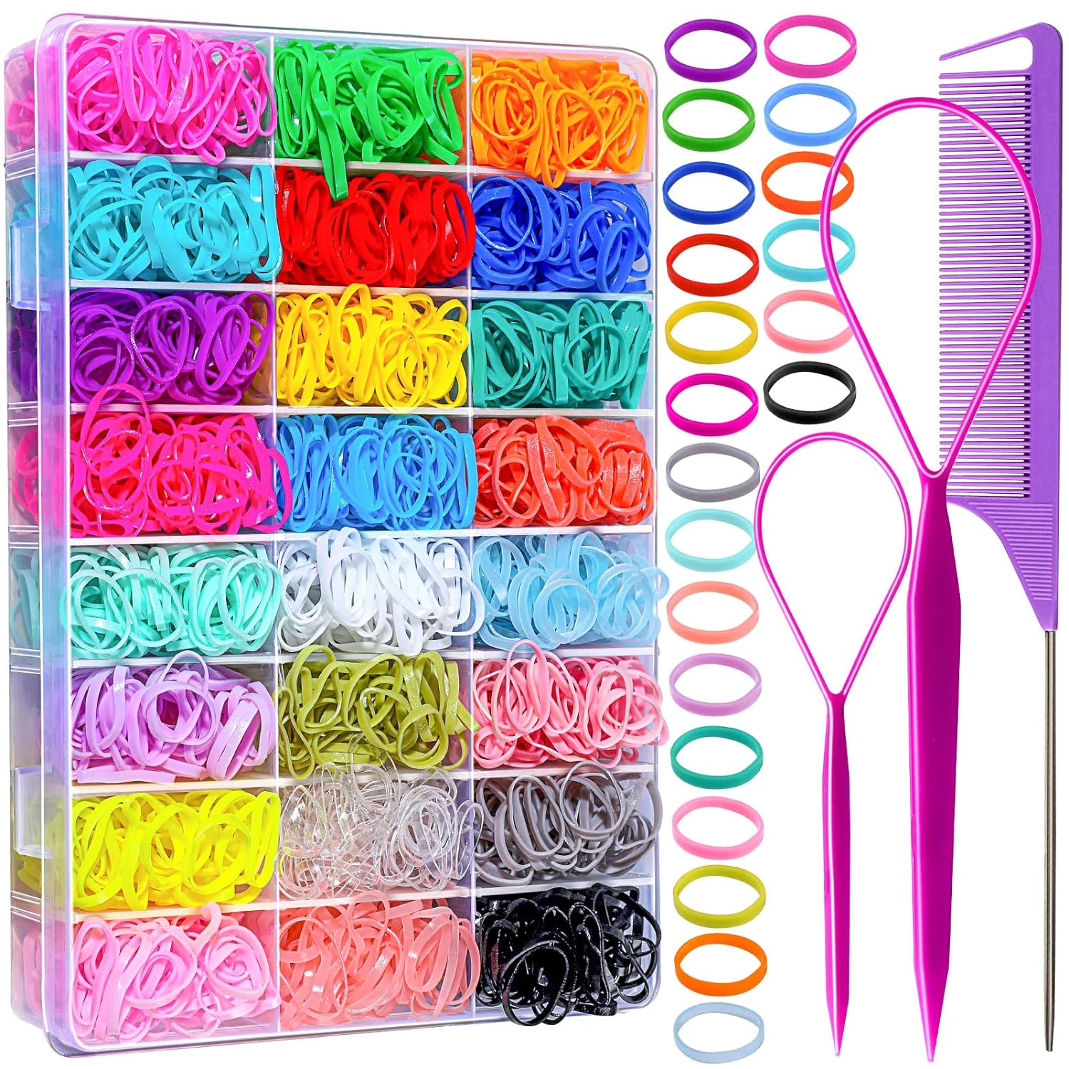 Bandes de cheveux élastiques 24 couleurs, Mini bandes de caoutchouc pour cheveux, petits attaches de cheveux, accessoires de cheveux colorés pour tout-petits, filles, enfants