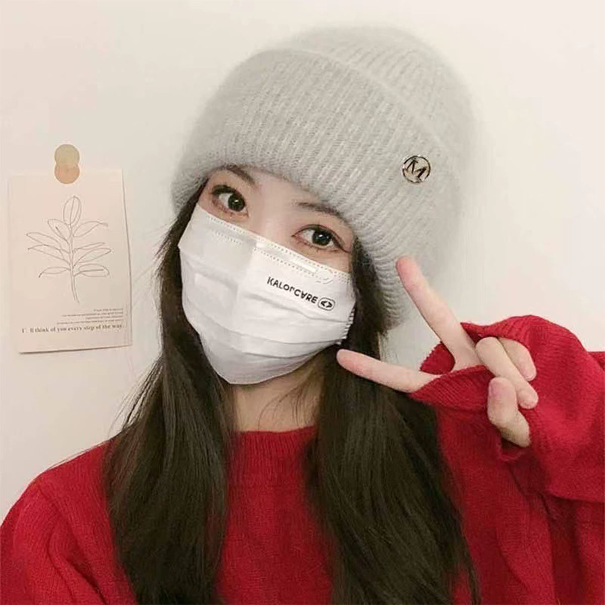 Chapeaux d'hiver pour femmes, bonnet en tricot doux, fourrure de lapin chaude, mignon, couleur unie, casquette ample, décontracté, mode extérieure, solide, couverture de tête pour adulte