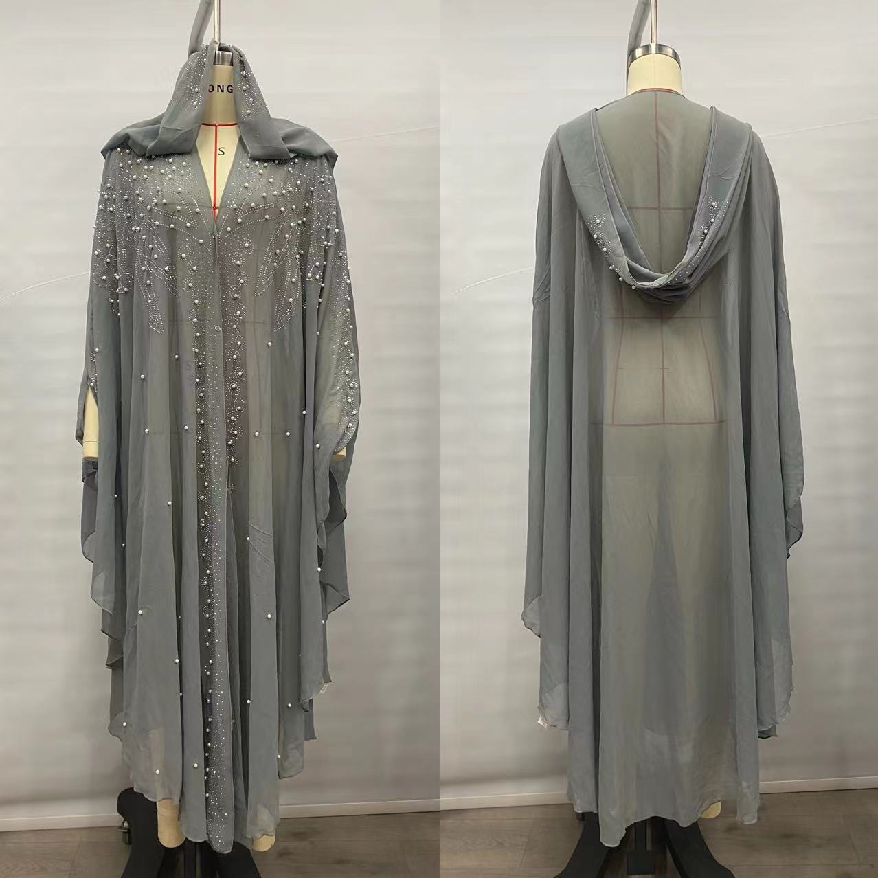 Robe Abaya caftan musulmane pour femmes, Hijab, Kimono, en mousseline de soie, à capuche, vêtements islamiques, tenues de dubaï, 2026