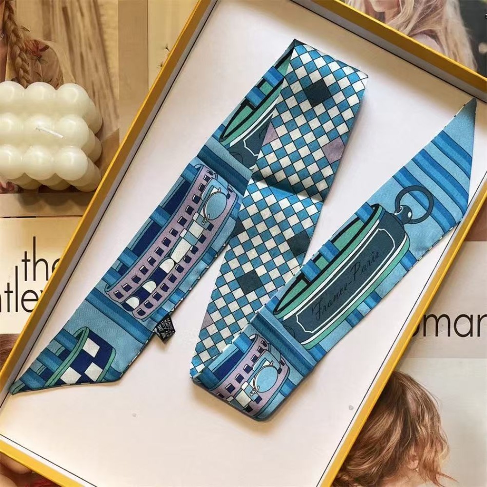 Foulard en soie imprimé pour femmes, léger, col Bandana, sangle de sac, accessoires cadeaux décoratifs, été