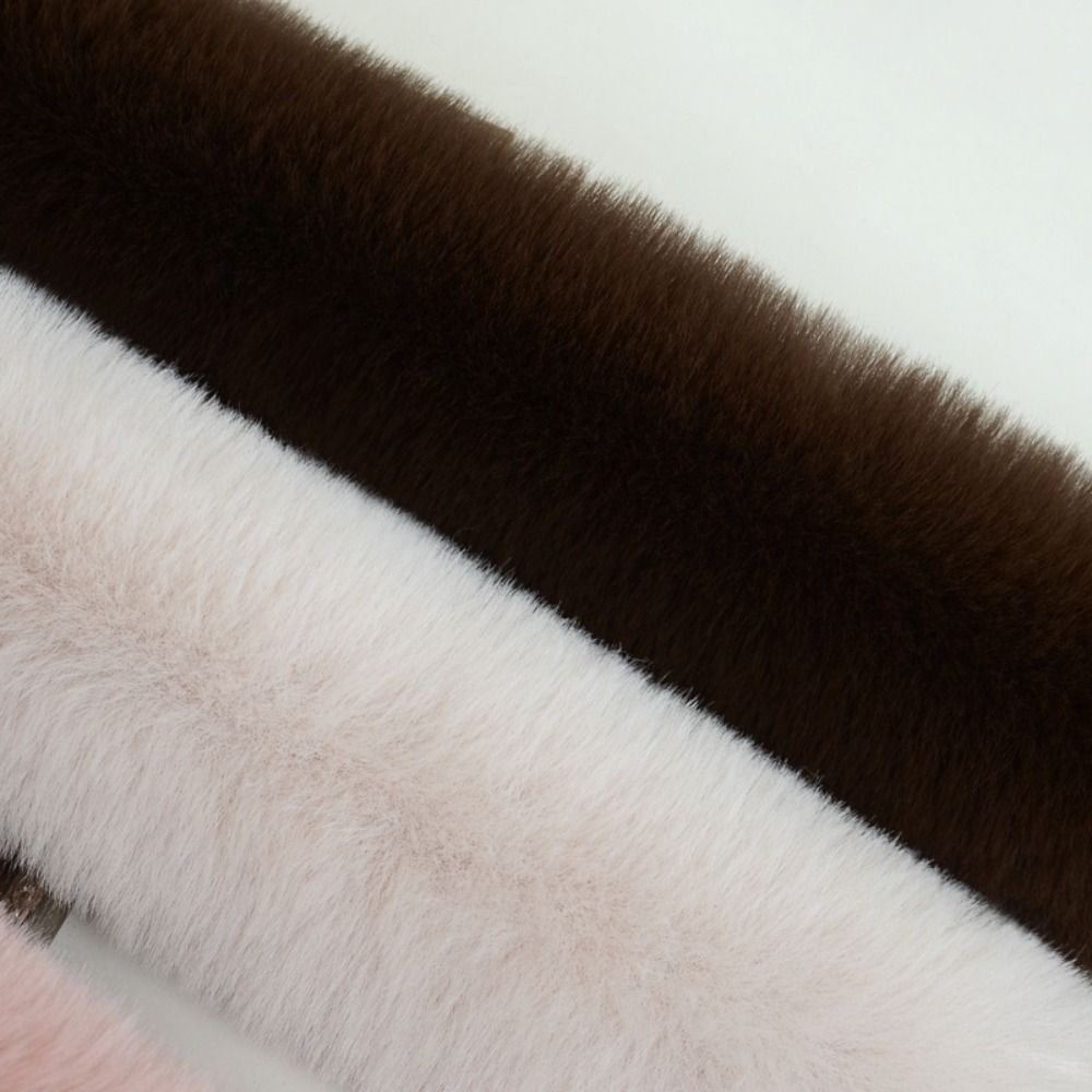 130cm fausse fourrure longue écharpe couleur unie épais hiver moelleux écharpe fourrure décor doux en peluche dames cou plus chaud écharpes en plein air chaud