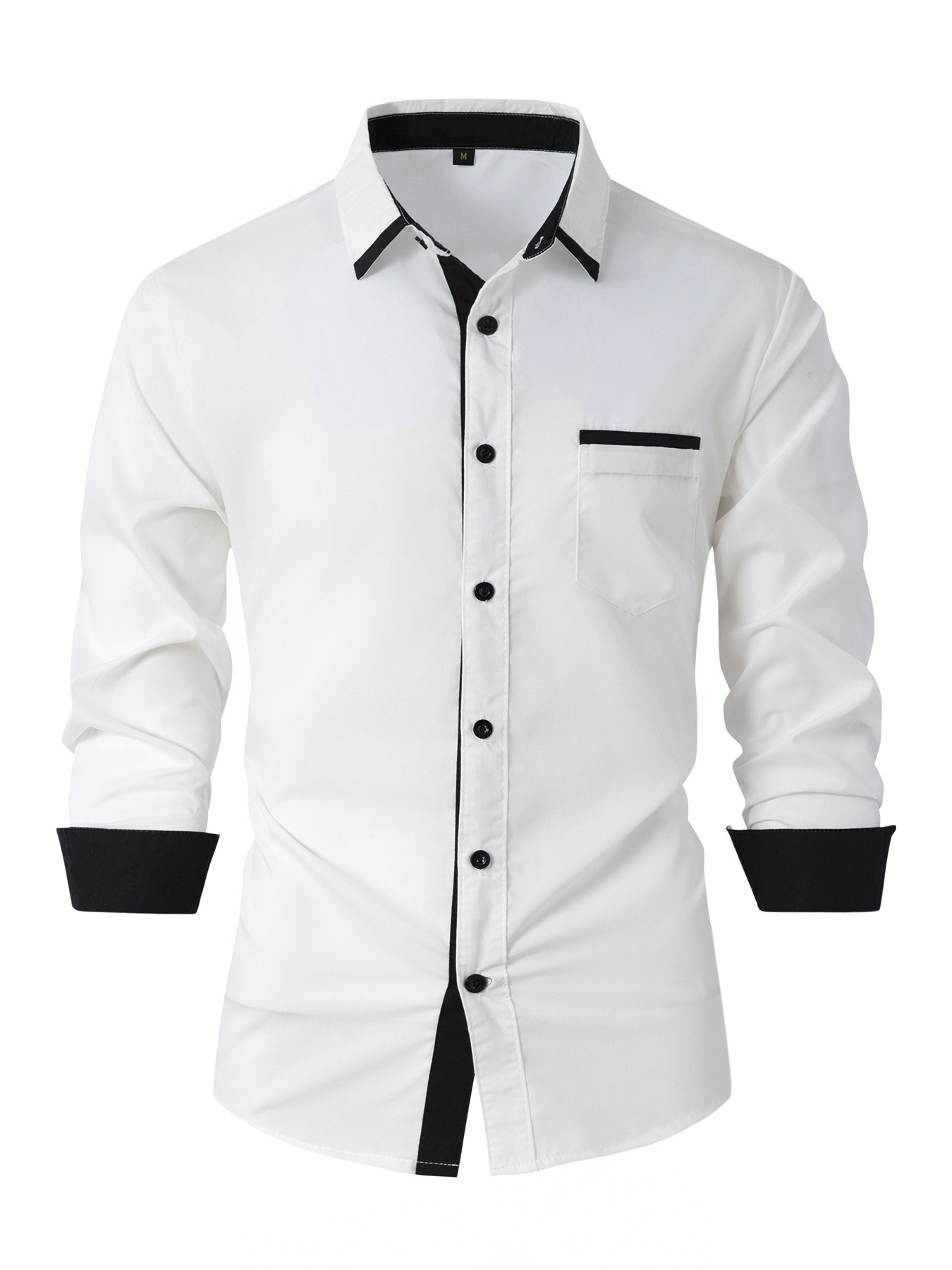 Chemise d'affaires en coton à manches longues pour hommes, chemise décontractée amincissante, bloquée par document, vêtements à la mode, printemps, automne, nouveau, 2025