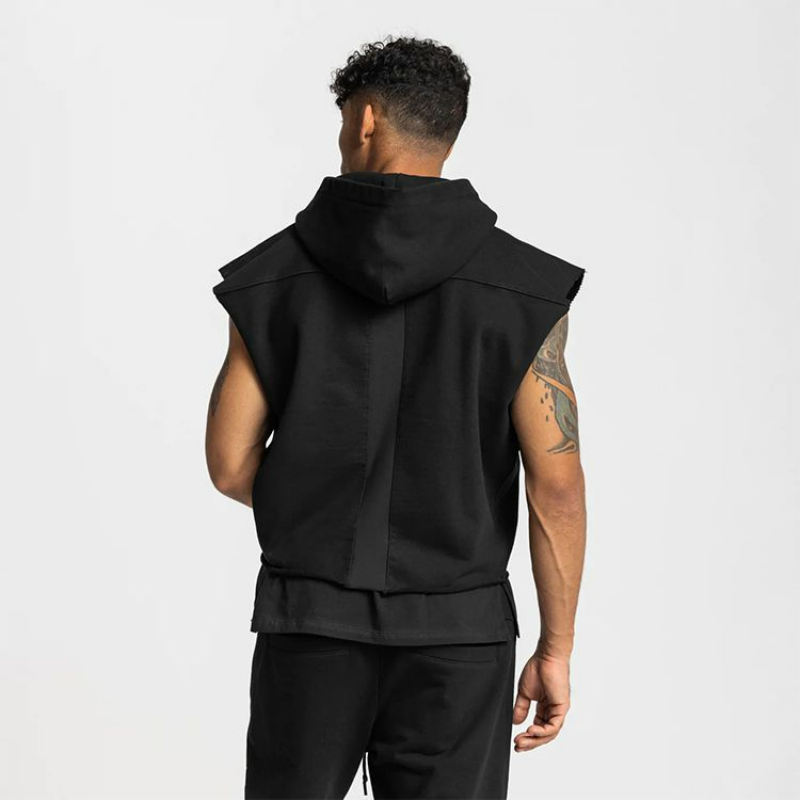 Chimadt-T-shirt à Capuche pour Homme, Tendance Coréenne, Broderie Solide, Poches Patchwork, Respirant, dehors, Printemps, Nouveau