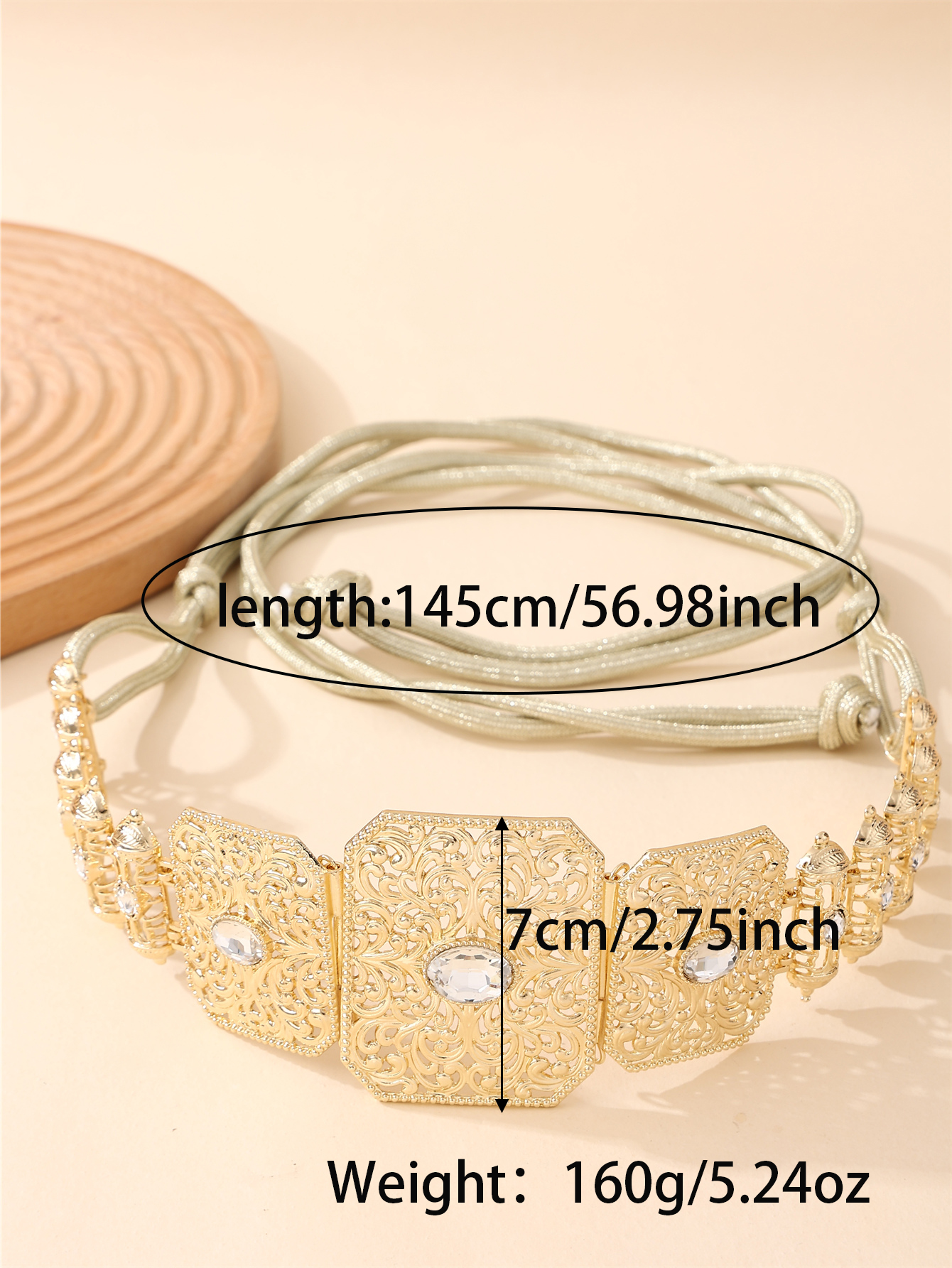 Ceinture caftan marocaine pour femmes avec strass, luxueux, Style Vintage, réglable pour le Festival de Gala de mariage du moyen-orient