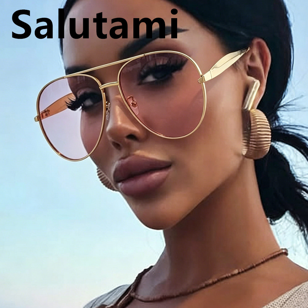 Lunettes de soleil pilote rétro en métal haut de gamme pour femmes et hommes, style transfrontalier, pour l'extérieur, avec personnalité et tempérament