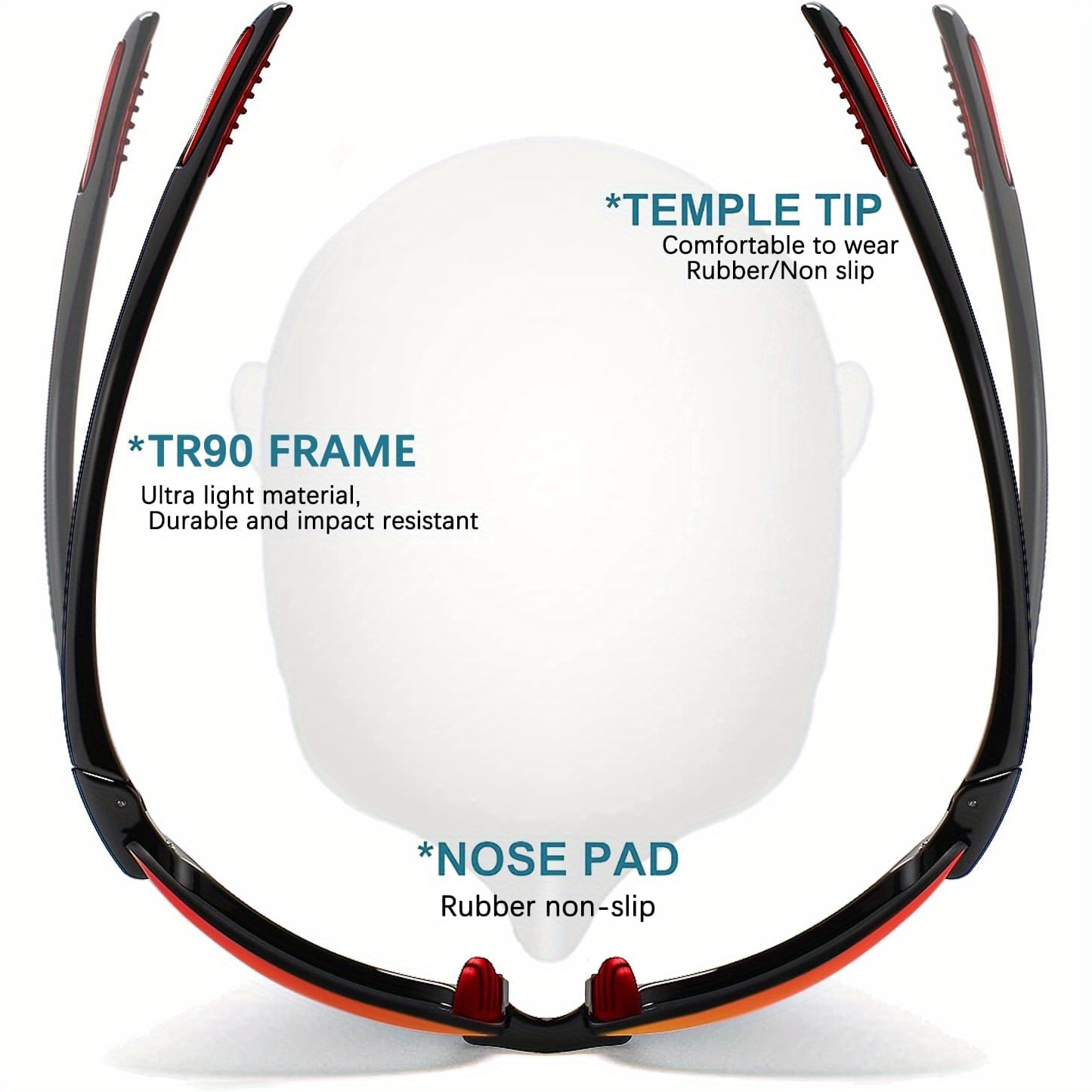 Lunettes de soleil polarisées pour hommes et femmes, monture sans bordure Tr90, légères et durables, protection pour la course à pied, la pêche, le baseball