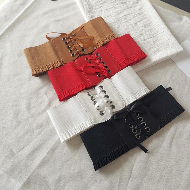 Ceinture large pour femmes, ceinture élastique blanche de haute qualité, marque de luxe, ceinture de pantalon extensible, ceinture de corset à la mode, ceintures élastiques pour femmes DT075