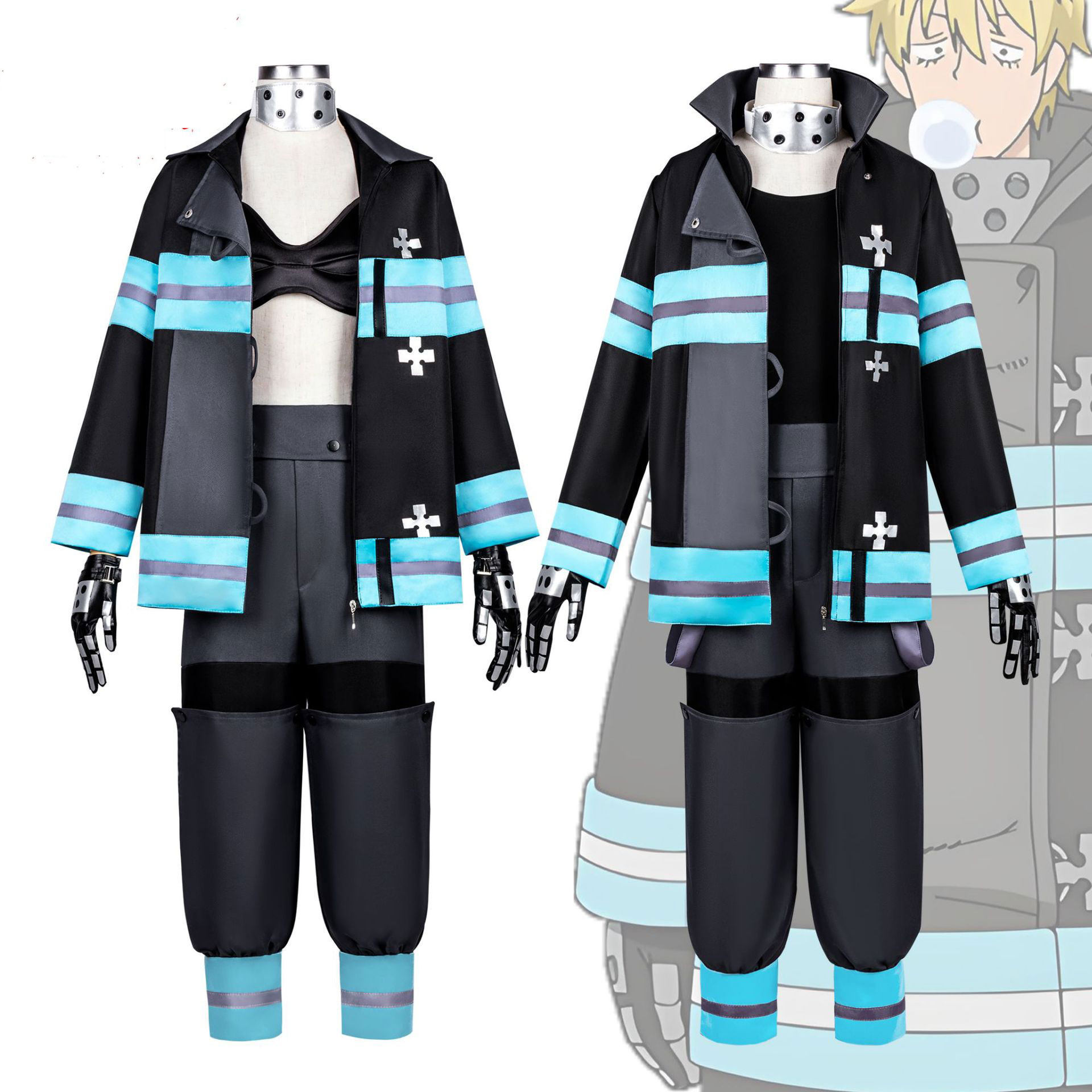 Tenue de cosplay de la Force des pompières pour femmes, ensemble d'uniformes d'anime pour adultes, costume de carnaval d'Halloween, tenue de fête et de jeu de rôle sur le thème de l'anime