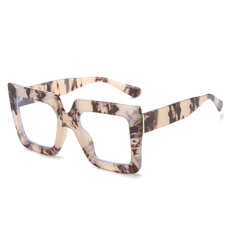 Monture de lunettes carrée populaire pour femmes, montures optiques à grande décoration pour dames