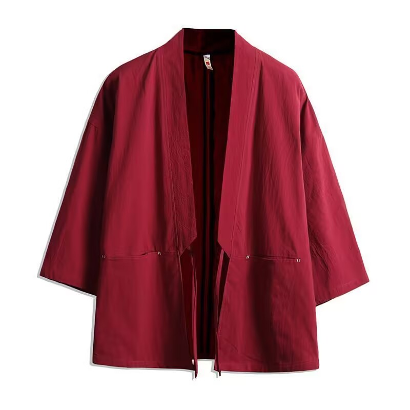 Kimono japonais pour homme, cardigan en coton et lin, Haori Yukata, costume de samouraï, vêtements chinois Hanfu, veste streetwear, tailles M-5XL
