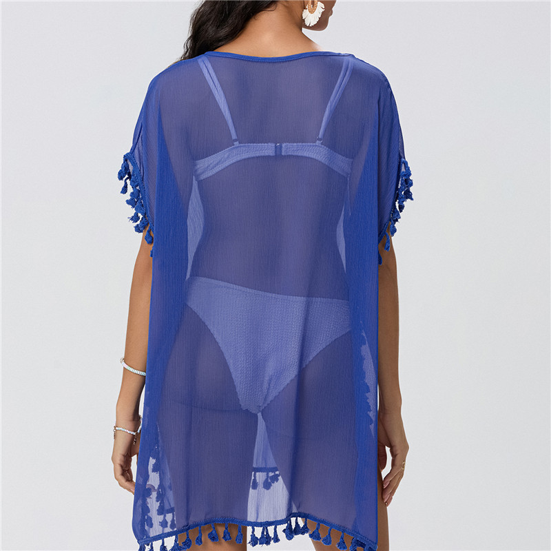 Robe de plage en dentelle pour femmes, ajourée, crochet, cover-up pour maillots de bain, été