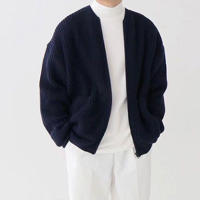 Cardigan en tricot pour hommes, vêtements de Style coréen, coupe-vent, mode automne hiver, pull décontracté, ample, surdimensionné, Streetwear