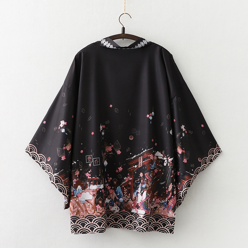 Kimono de samouraï japonais ample d'été, Streetwear, Cardigan Cosplay Haori Harajuku pour femmes et hommes, vêtements traditionnels Yukata