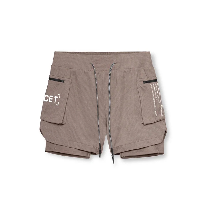 Sportedly-Short de sport à double pont pour homme, 2 en 1, bas d'athlétisme, pantalon de jogging, gym, fitness, entraînement, course à pied, été