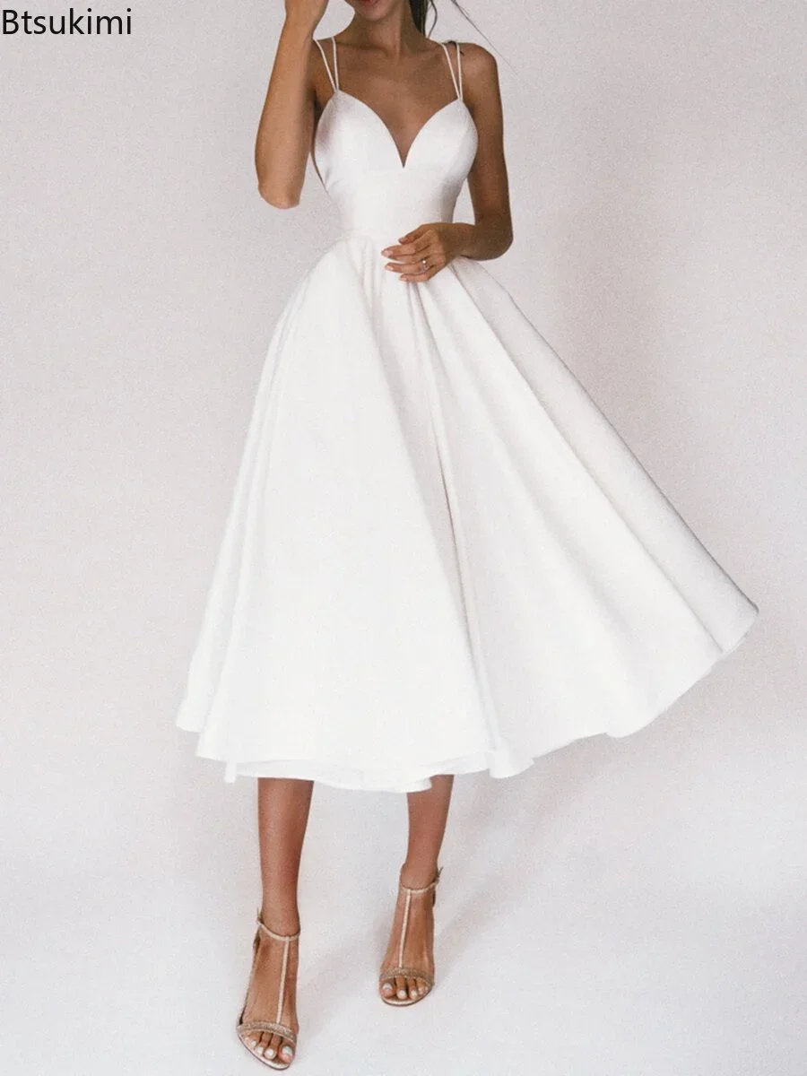 Nouveau 2026 Élégant Invité De Mariage Longues Robes De Soirée pour Les Femmes D'été Sexy Slip Dos Nu Robe De Bal Midi Robes Tenue Décontractée Robe