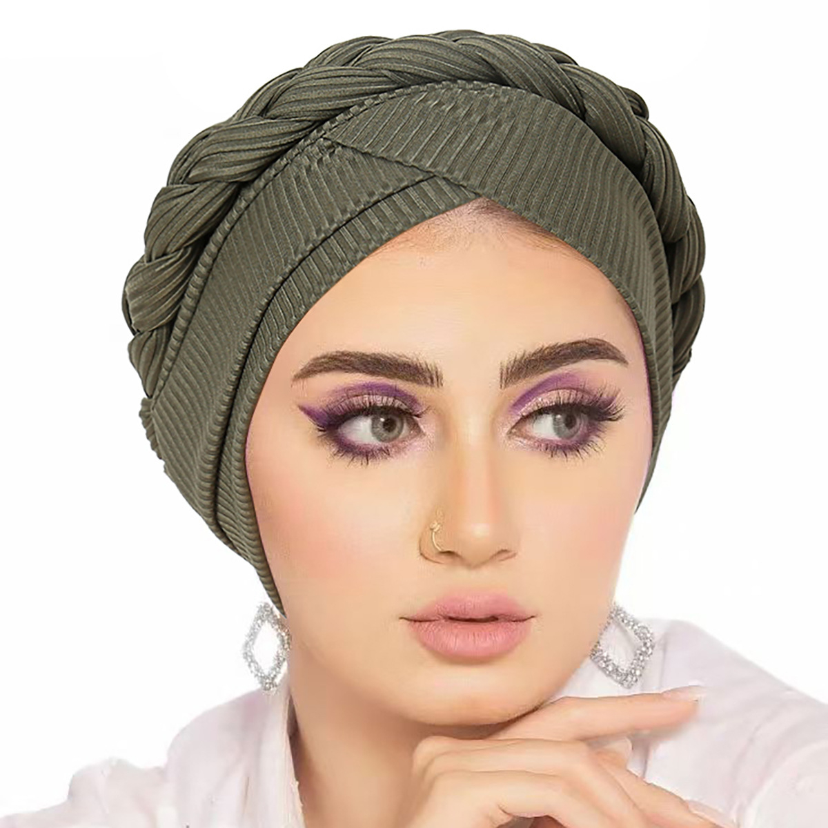Turban indien croisé pour femme, bonnet chimio, foulard pour tresses, hijab musulman, bonnet, bonnets, couvre-chef pour perte de cheveux, Turbante Mujer