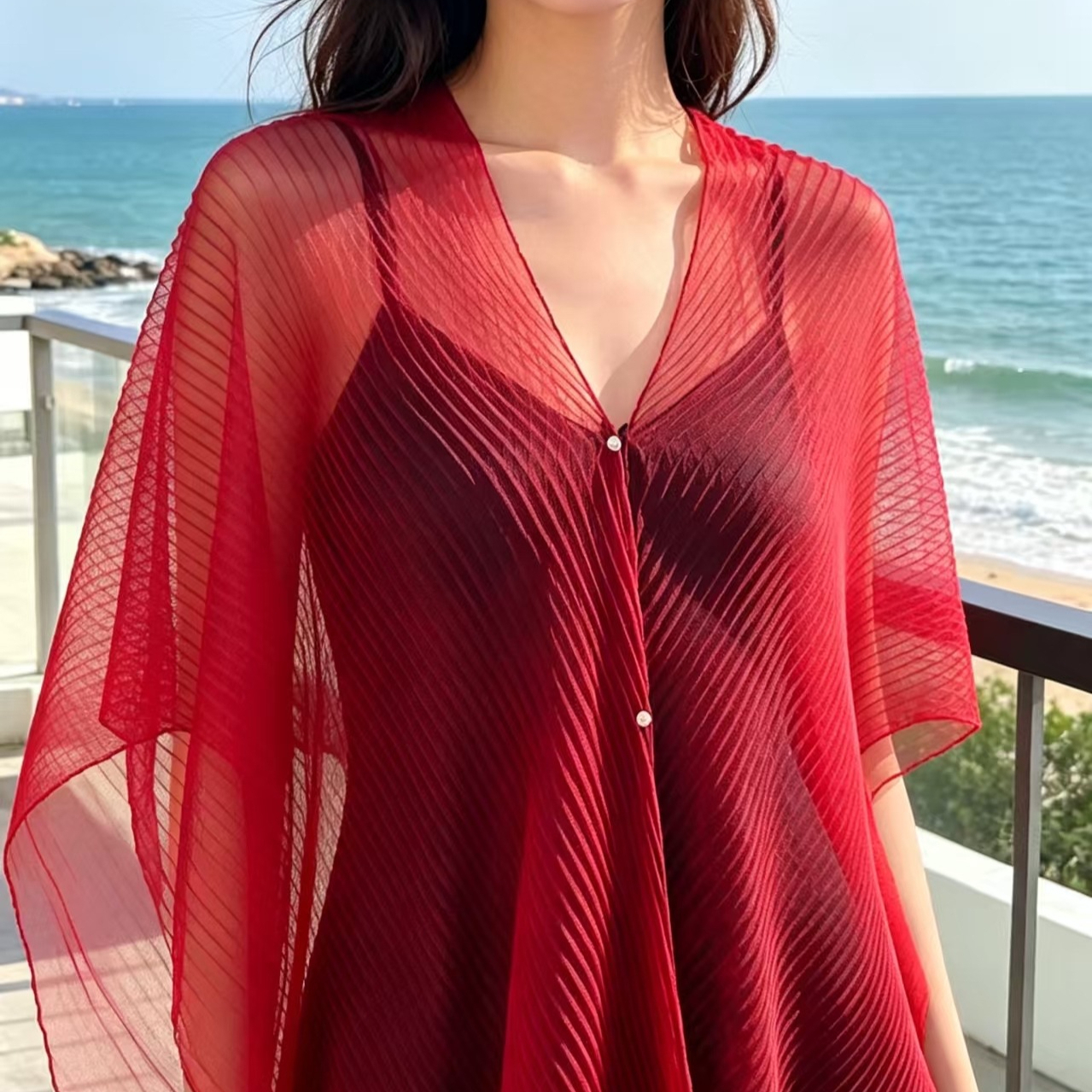 Écharpe d'été en soie pour femmes, 1 pièce, en mousseline de soie, couleur unie, imprimée, serviette de plage, châle élégant