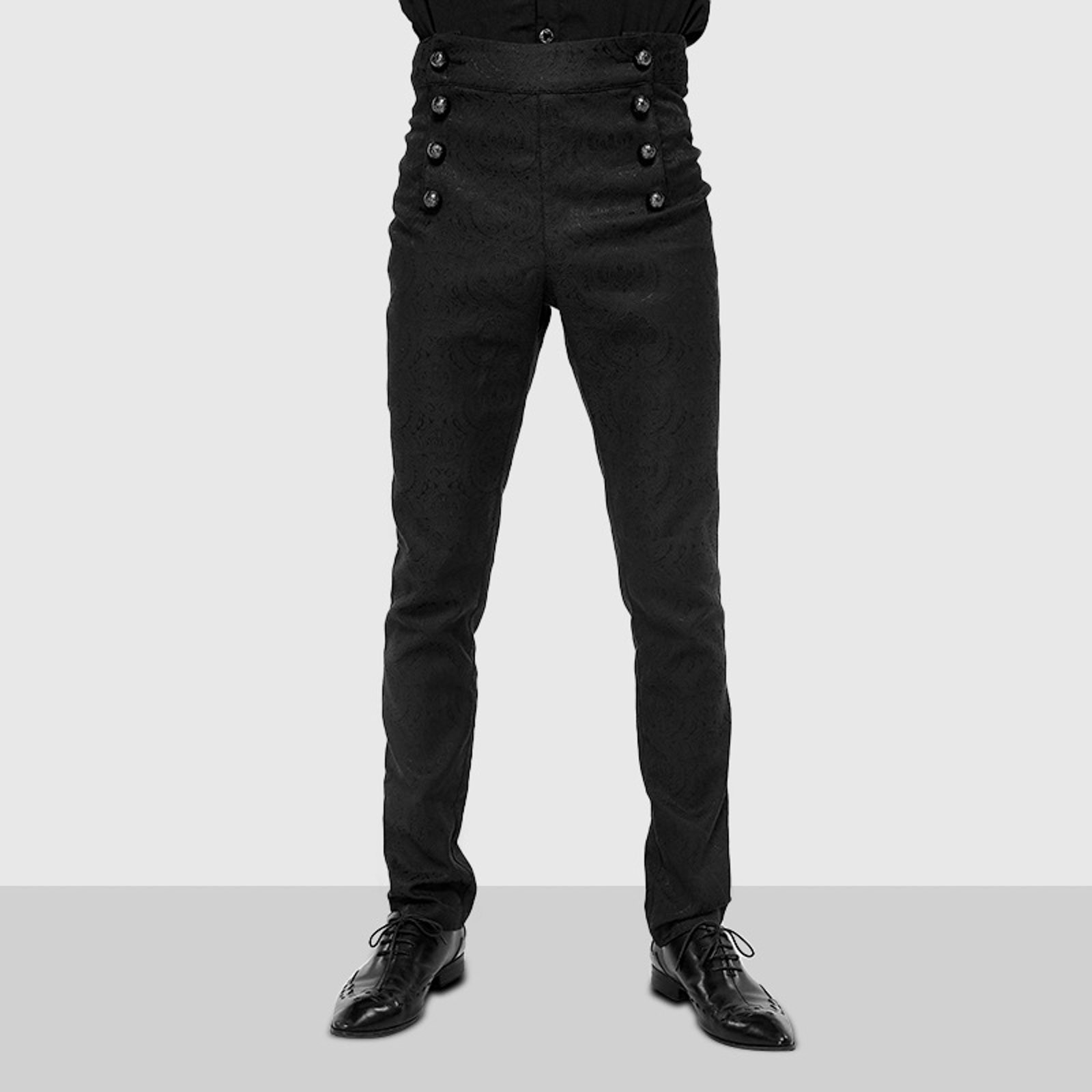 Pantalon Steampunk Victorien pour Homme, Taille Haute, Style Historique, Rétro, Boutonné, Gothique, Décontracté, pour Mariage