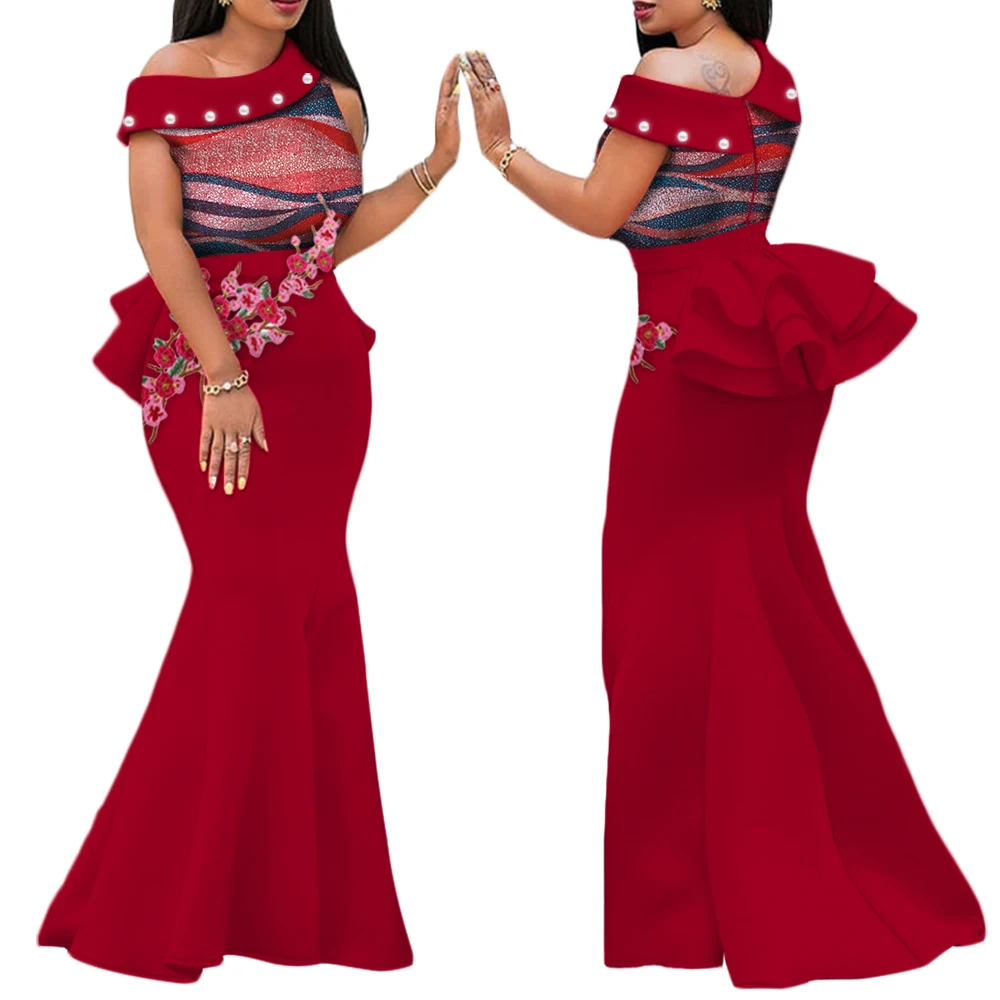 Robe longue à imprimé africain pour femmes, tenue de soirée éducative, vêtements traditionnels africains, WY444