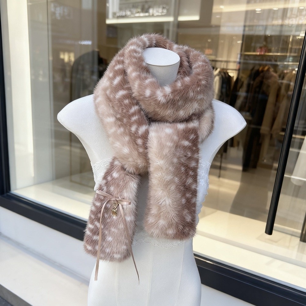 Écharpe à motif de cerf kawaii, coupe-vent, douce, pliable, cache-oreilles, chauffe-cou chaud pour l'hiver, célébration du Nouvel An