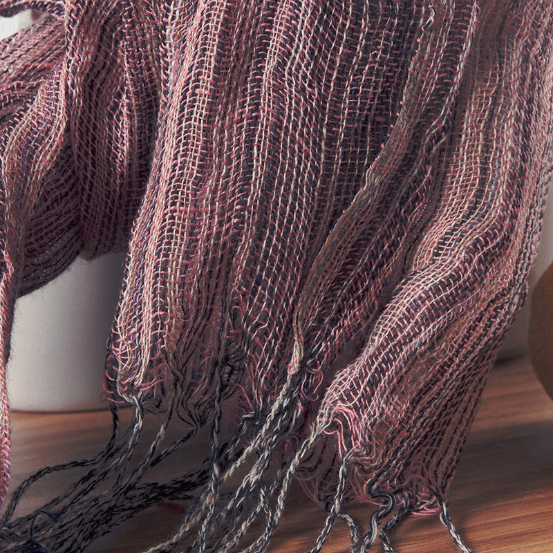 Écharpe en lin pour femmes 100%, 2015 cm, à rayures fraîches, à la mode, prix de gros, pompon confortable, loisirs, 5 couleurs, été, automne, 160