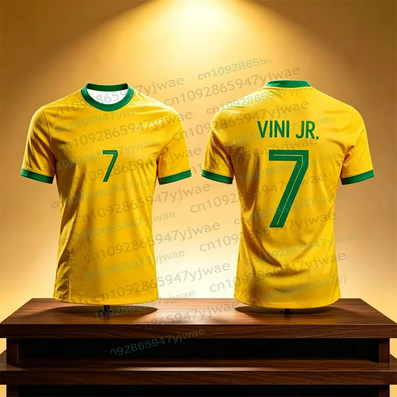 Maillot de football imprimé en 3D Neymar & VINI JR pour hommes et femmes, mode été, sport, séchage rapide, respirant, manches courtes, t-shirts de football