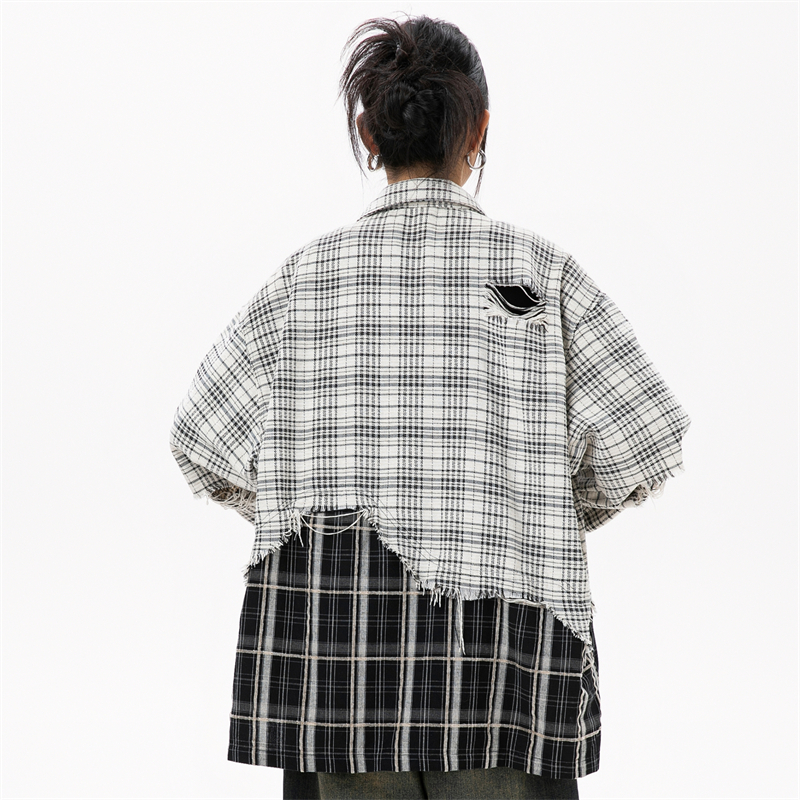 Chemises et chemisiers à carreaux pour femmes, style coréen, vêtements de luxe pour femmes, tendance des ventes, 2024 mn