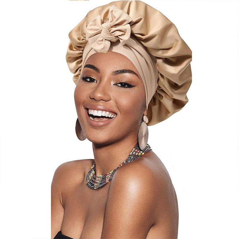 Bonnets en Satin de soie chapeau cheveux nuit Satin Bonnet Satin chapeau pour dormir Bonnets pour femmes Bonnet bouclés tresse cheveux DM04