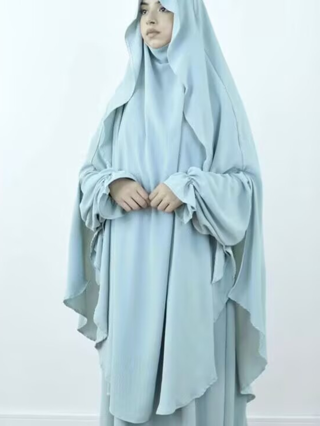 Eid femmes prière vêtement 2 pièces ensemble robe longue Khimar Abaya Ramadan musulman robes Largos robes de soirée Nipab foulard Jilbab