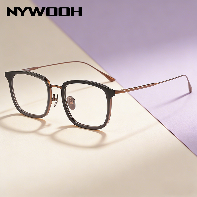 Lunettes carrées Vintage pour hommes et femmes, Anti-lumière bleue, monture complète TR, monture métallique rétro classique, lunettes de lecture de bureau